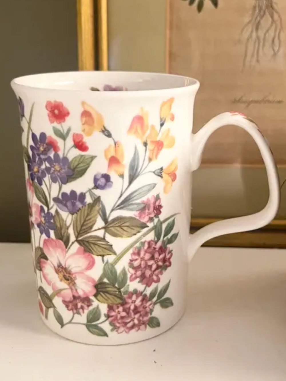 Fine Bone China Vintage Mug with Flowers - Floret by Roy Kirkham